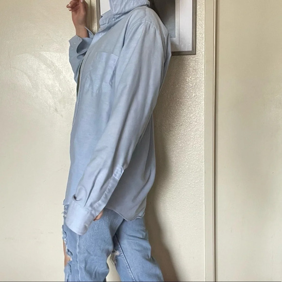 Vintage botany 500 unisex men’s women’s oversized blue button down shirt - Picture 12 of 12